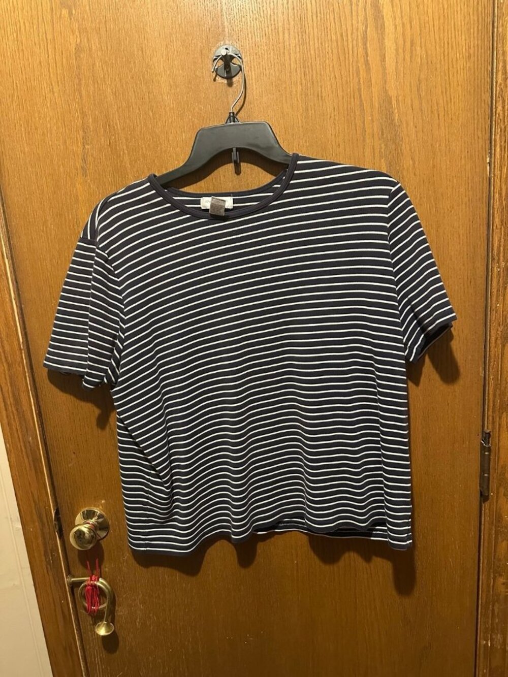 Jones New York Sport 3X Navy White Striped Short Sleeve Top Plus Size
